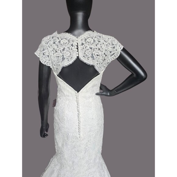 NWOT Ivory Full Lace Fit/Flare Wedding Gown - Mori Lee - Picture 10 of 13